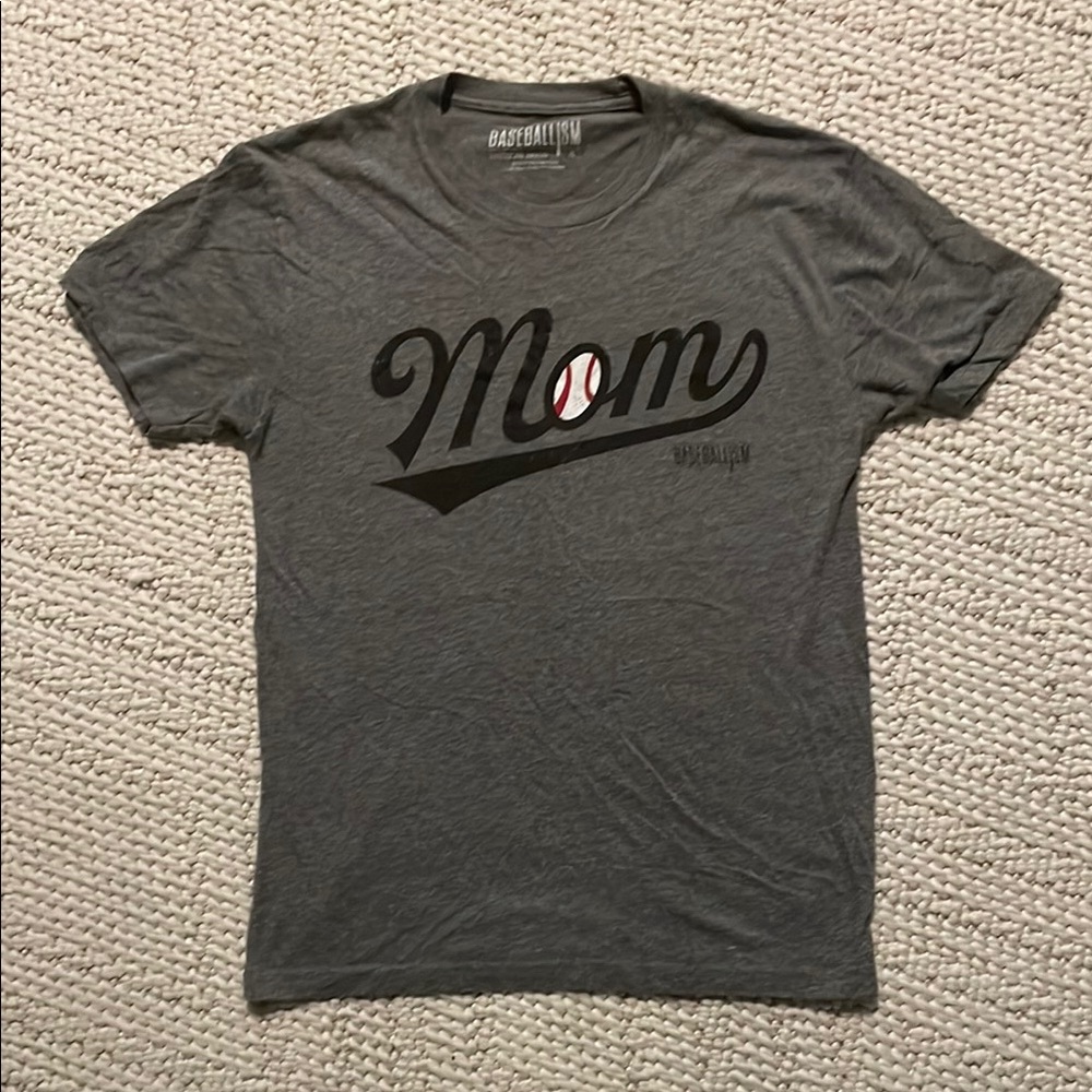 Baseballism Gray 'Mom' T-Shirt